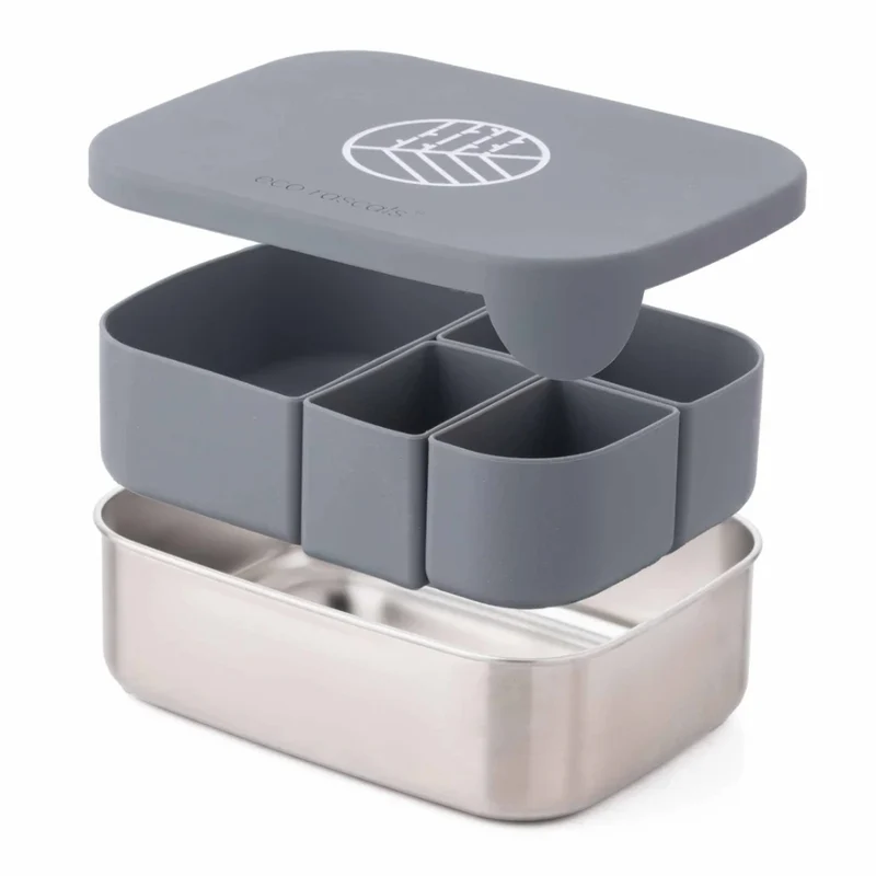 Fiambrera de Acero Inoxidable Classic Bento Box Gris – Eco Rascals