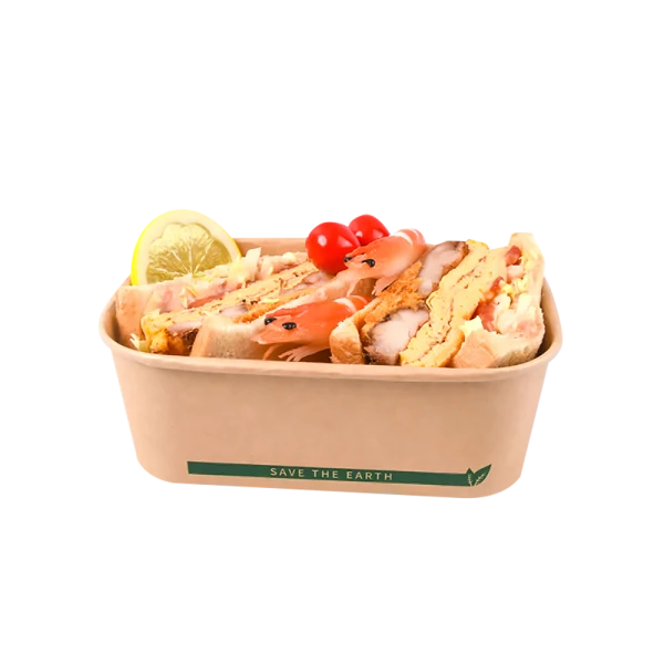 Envase Microondable Rectangular Kraft 750 ml- 25oz