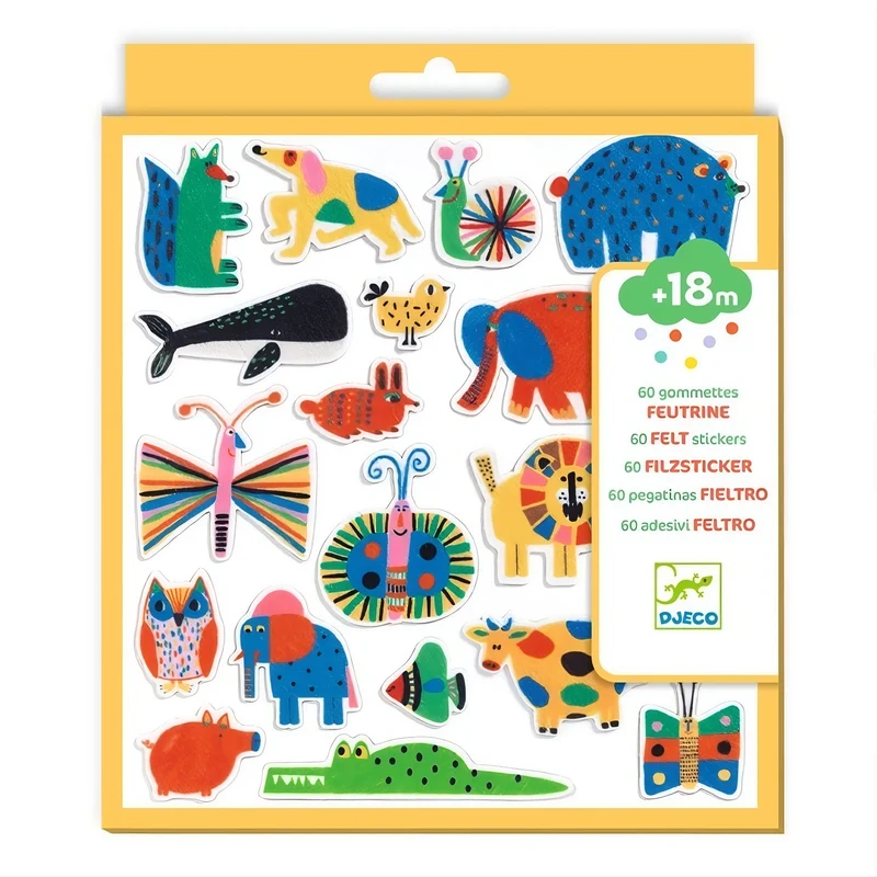 Pegatinas de fieltro para bebés Animales · Djeco