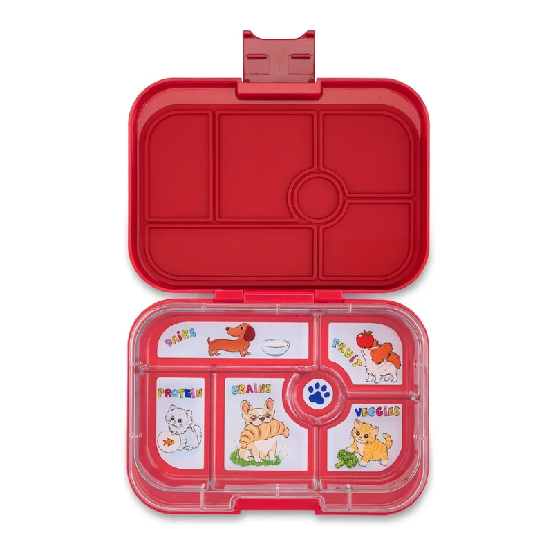 Fiambrera Yumbox Original 6 secciones - Wow Red Cats & Dogs