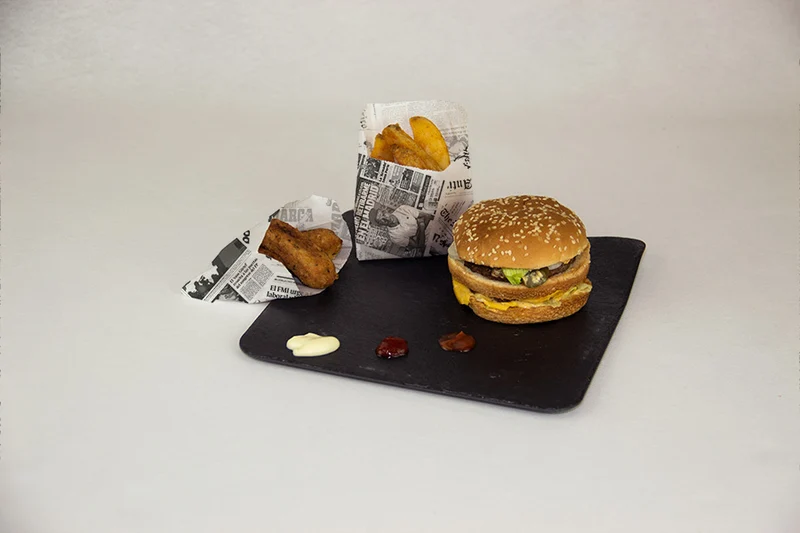 Bolsa Antigrasa Periodico para Patatas/Empanadas/Fritos 9+5x13cm