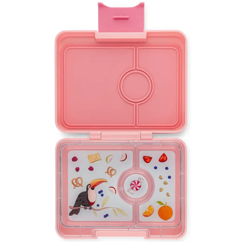 Fiambrera Yumbox Snack 3 secciones - Coco Pink Toucan