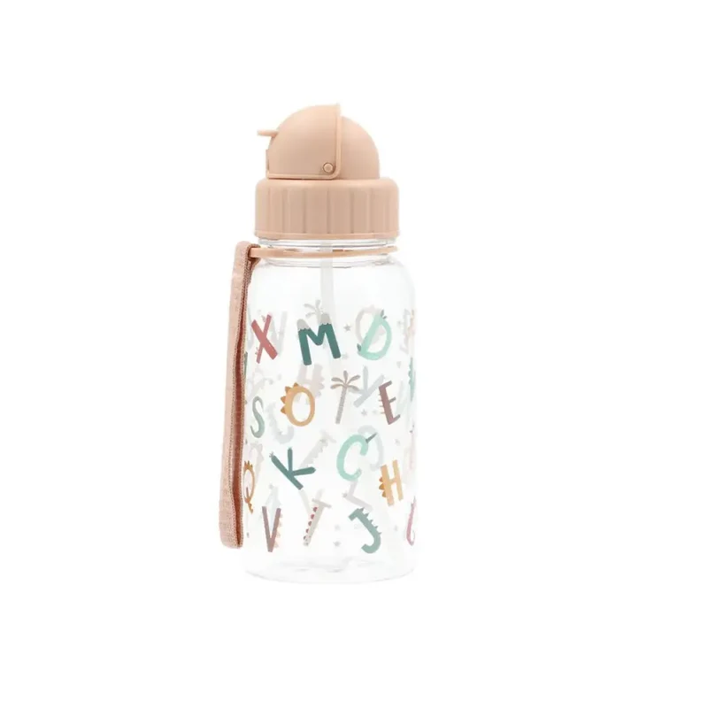 Botella con pajita 500ml - Funny Letters