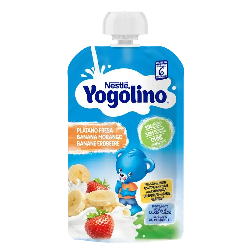 Yogolino Fresa y Plátano sin Azúcar, 100gr