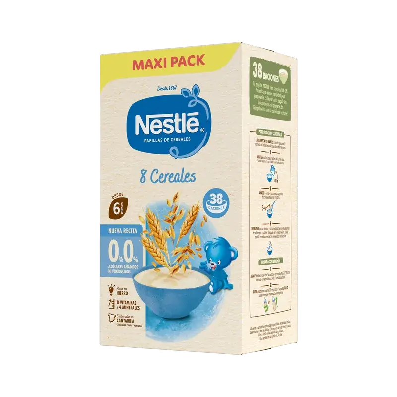 Nestlé Papilla 8 Cereales 0%, 570gr