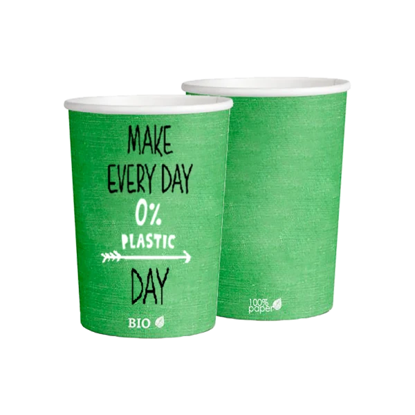 Vasos Verdes Plastic Free 120ml (4oz) (1000 unid/caja)
