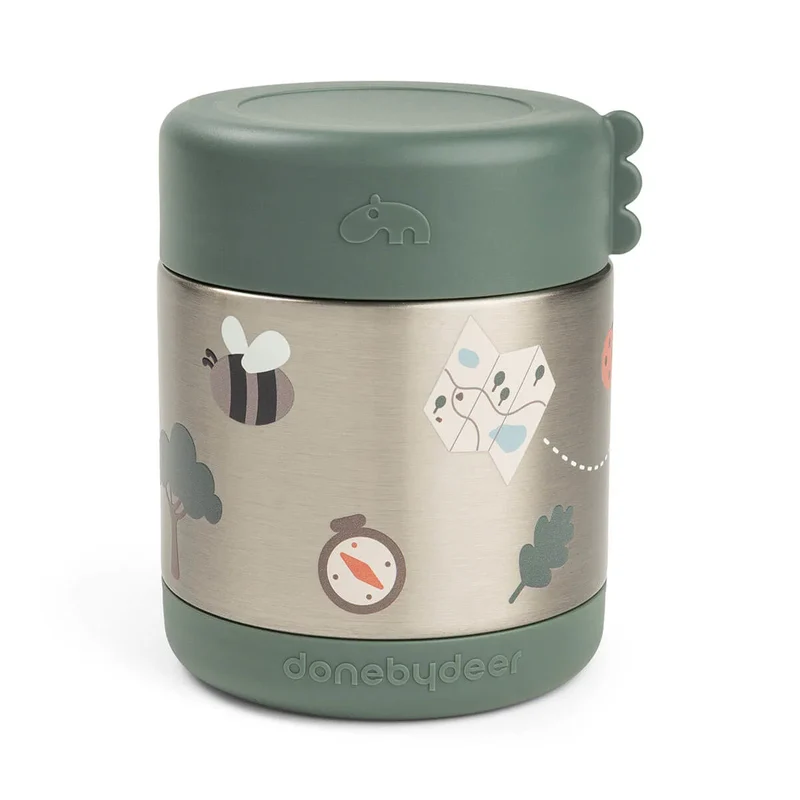 Tarro isotérmico Tiny trails Green 300 ml · Done by Deer