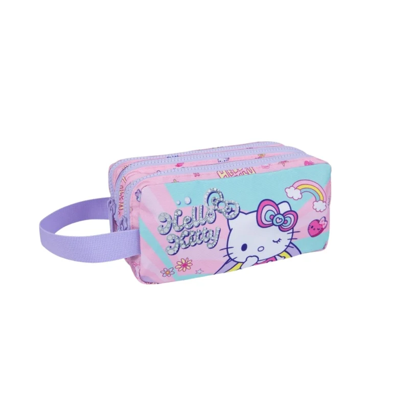 Estuche escolar cremalleras PRIMUS Hello Kitty Pastel pink