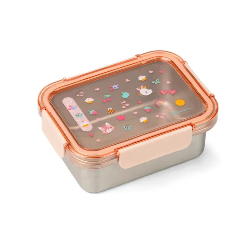 Caja de almuerzo grande Acero hermética Jeanne El Gato Rosa