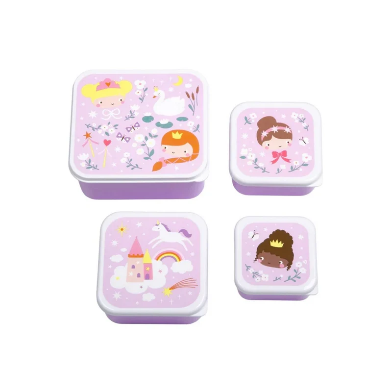 Cajas de Almuerzo apilables 4 unidades Princesas