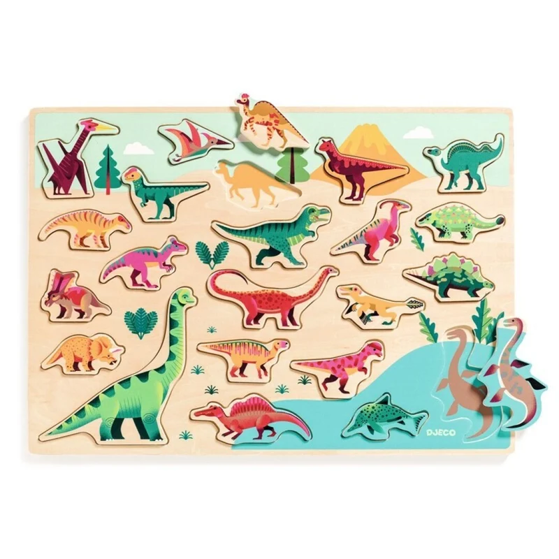 Maxi Encajable Puzle Dinos - DJECO