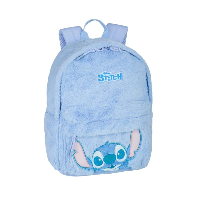 Mochila Escolar Stitch Blue Fluffy
