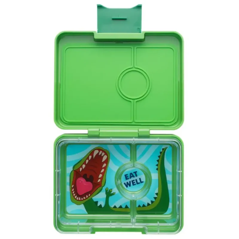 Fiambrera Yumbox Snack 3 secciones - Jurassic Green Dinosaur