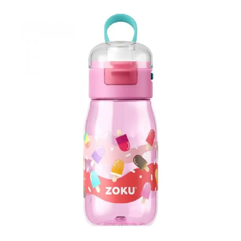 Botella Zoku Flip Gulp - Polos Rosa 465ml