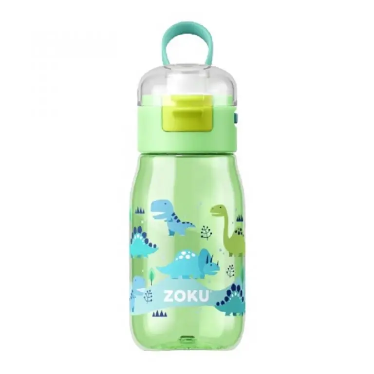 Botella Zoku Flip Gulp - Dino Verde 465ml