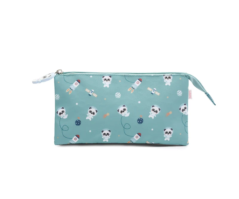 Estuche con 3 Compartimentos Pandas in the Space (Pandas) Personalizable