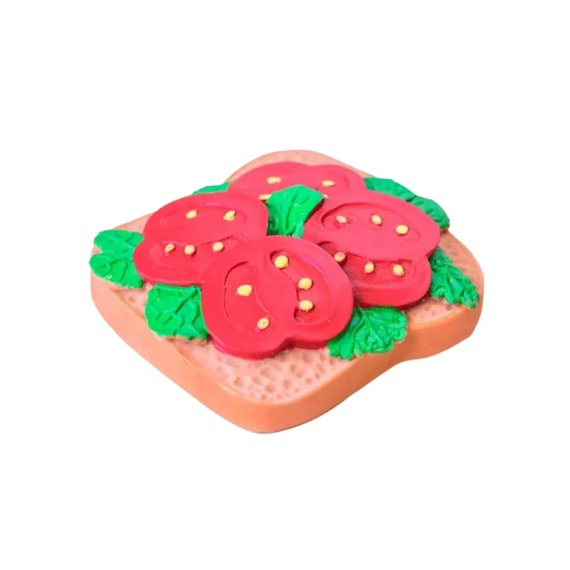 Mordedor sensorial bebé Tostada Tomate de Caucho Natural