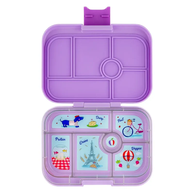 Fiambrera Yumbox Original 6 secciones - Lulu Purple Paris Je t'aime