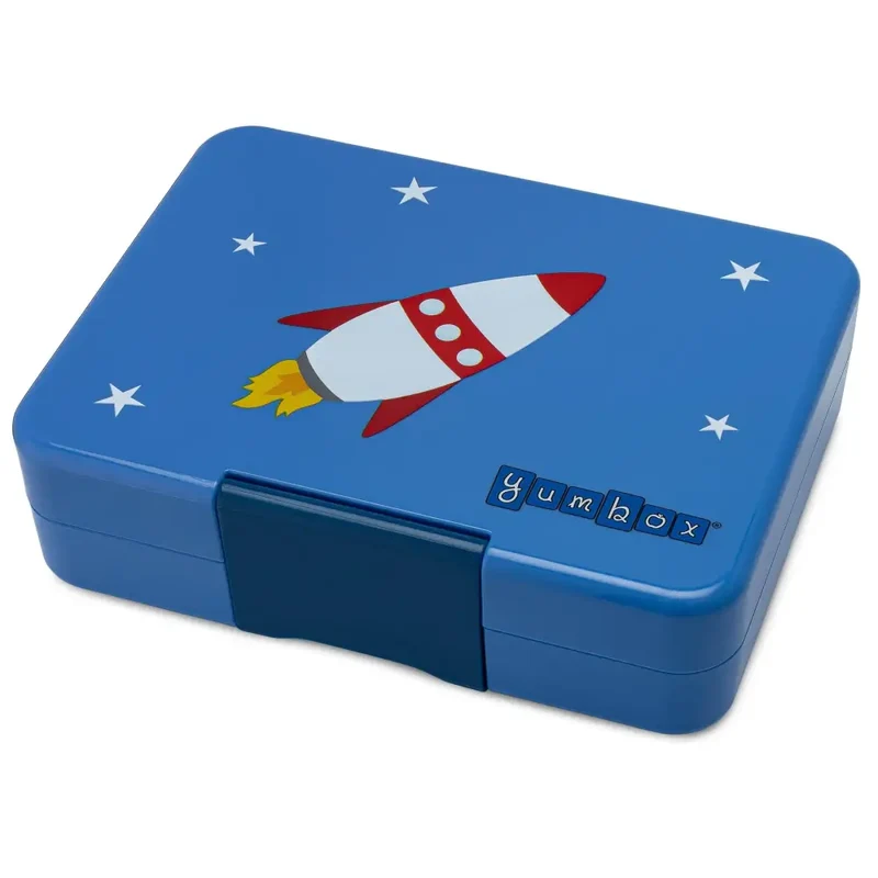 Fiambrera Yumbox Snack 3 secciones Decorada - True Blue Rocket