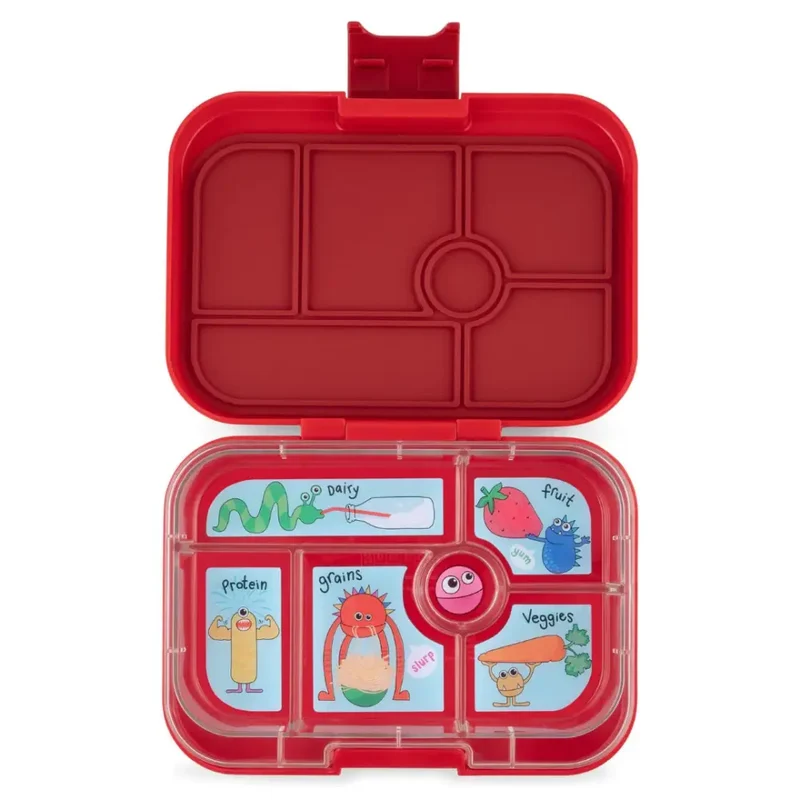 Fiambrera Yumbox Original 6 secciones - Wow Red Funny Monsters