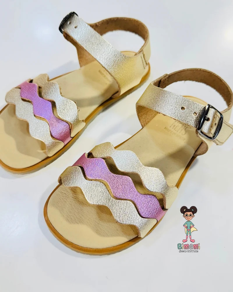 Sandalia Barefoot Caprone Cava/Lila - FLEXI NENS