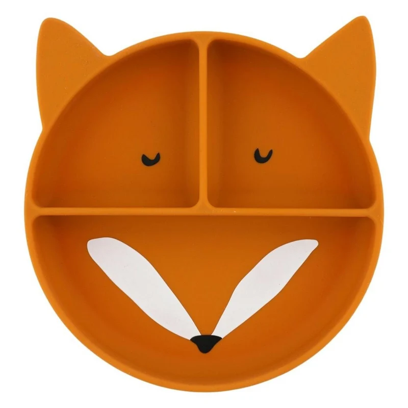 Plato compartimentado de silicona con ventosa - Mr. Fox