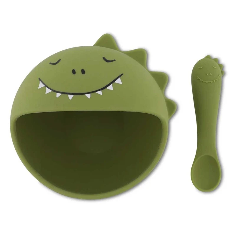 Trixie- Set Bol + Cuchara dino First Baby Meal Dino