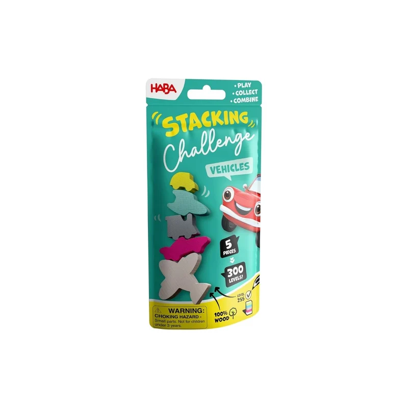 Juego de equilibrio Haba Stacking challenge VEHICULOS