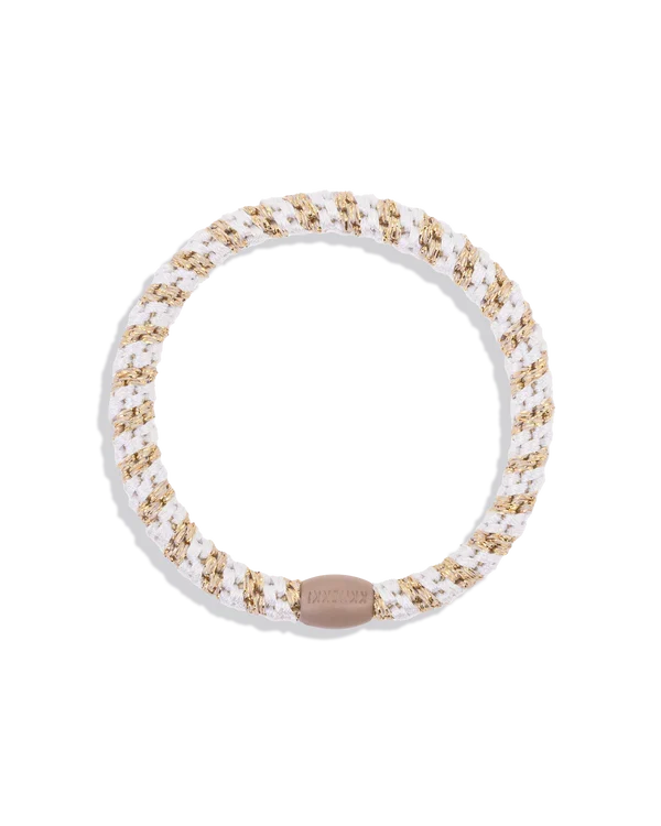 Goma de pelo Kknekki Slim white - beige glitter