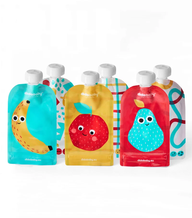 Pack de 6 pouch reutilizable para pure de fruta · Didobaby