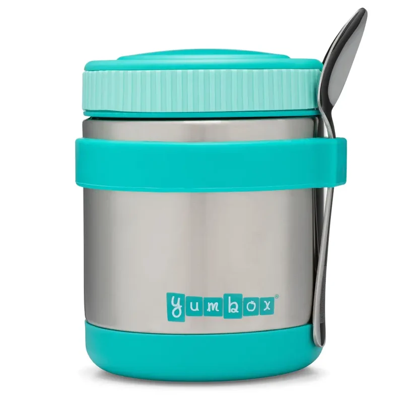 Termo para sólidos de acero inoxidable con cuchara Yumbox Zuppa - Caicos Aqua