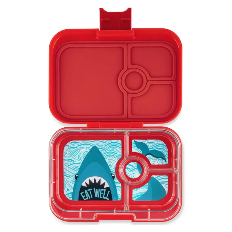 Fiambrera Yumbox Panino 4 secciones - Wow red Shark