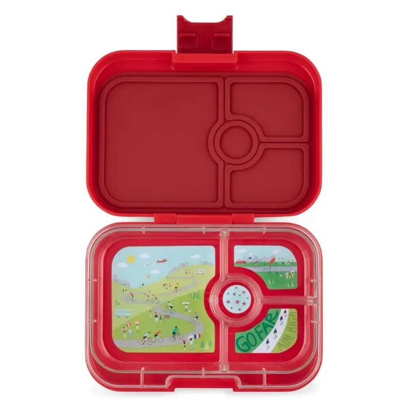 Fiambrera Yumbox Panino 4 secciones - Wow red Bike race