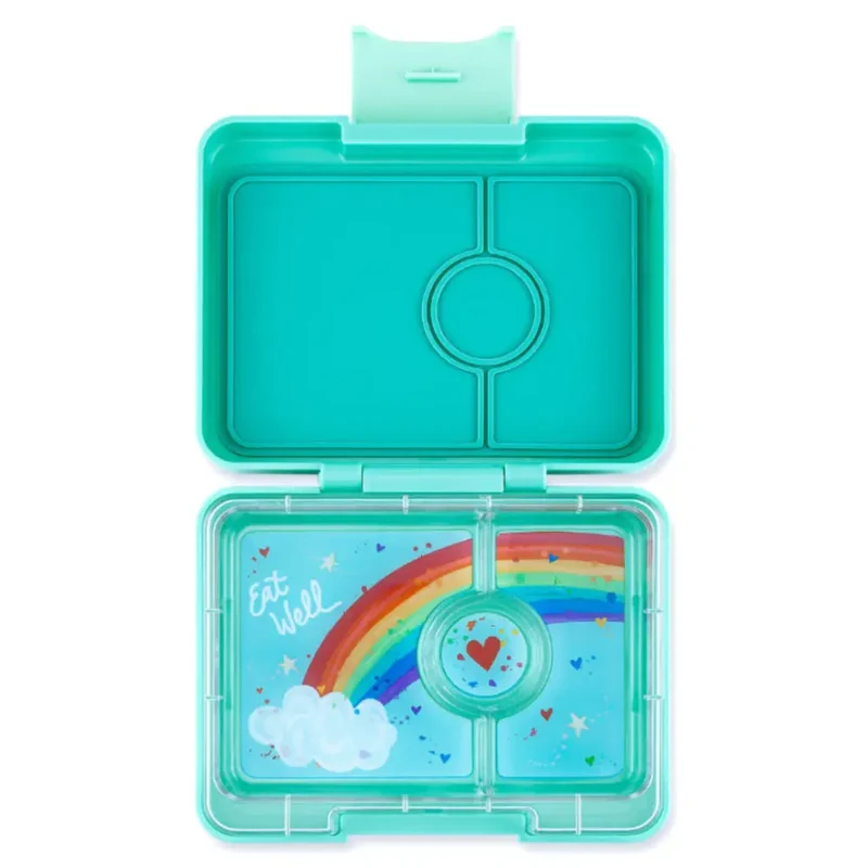 Fiambrera Yumbox Snack 3 secciones - Tropical Aqua Rainbow