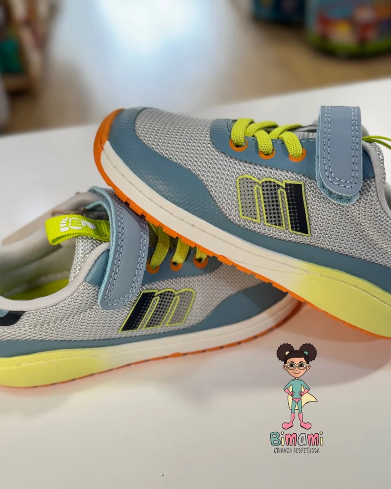 Deportivo Barefoot Gris/Azul - MUSTANG FREE