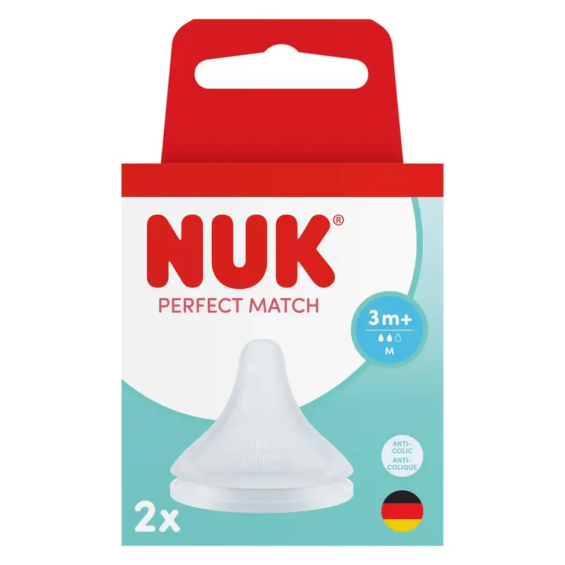 NUK Perfect Match Tetina Silicona Flujo M 3m+, 2 uds