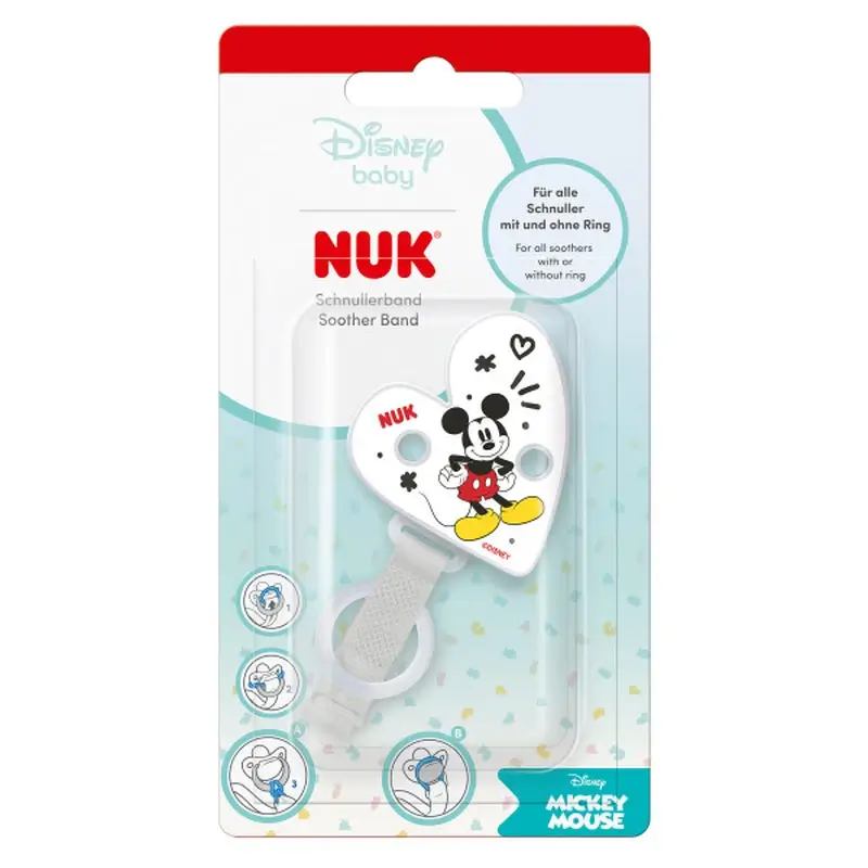 NUK Cinta Sujeta Chupetes Mickey Mouse 0m+