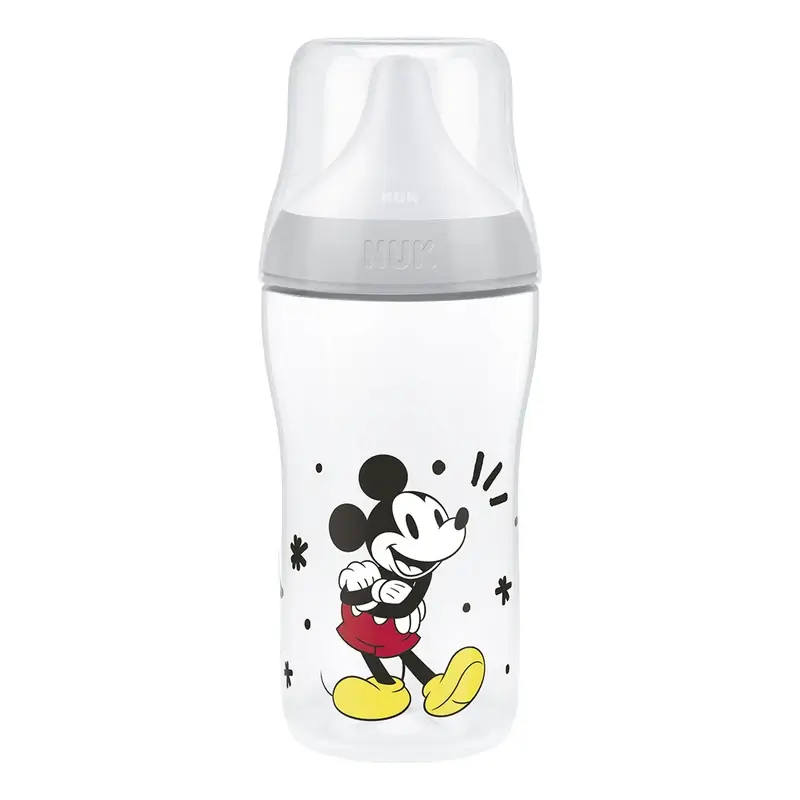 NUK Perfect Match Biberón 260 ml Tetina M 3m+ Mickey Mouse Gris