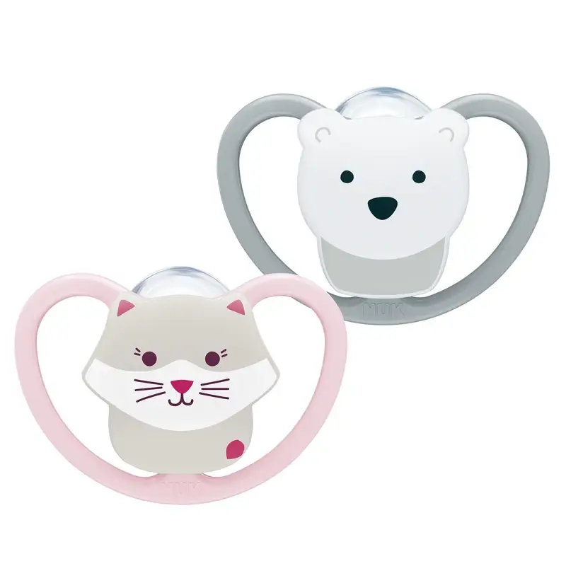 NUK Perfect Match Air Chupete Silicona T3 18-36m Gato/Oso Polar, 2 uds