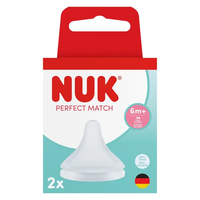 NUK Perfect Match Tetina Silicona Flow Control X 6m+, 2 uds