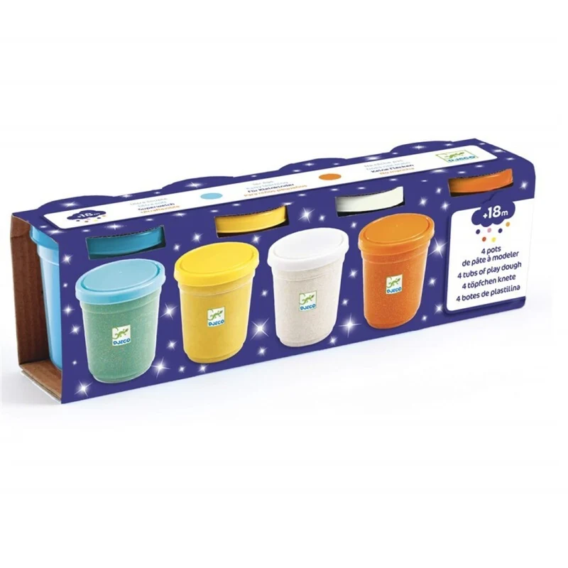 4 Botes de Plastilina de Purpurina - DJECO