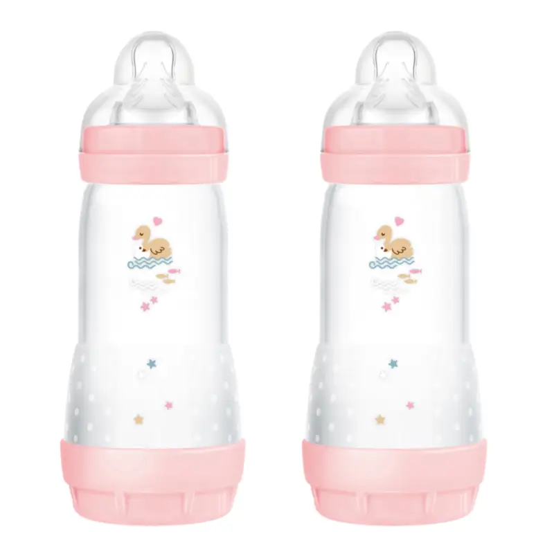 Mam Baby Biberón Easy Start Anticólico Rosa Brillante, 2X320Ml