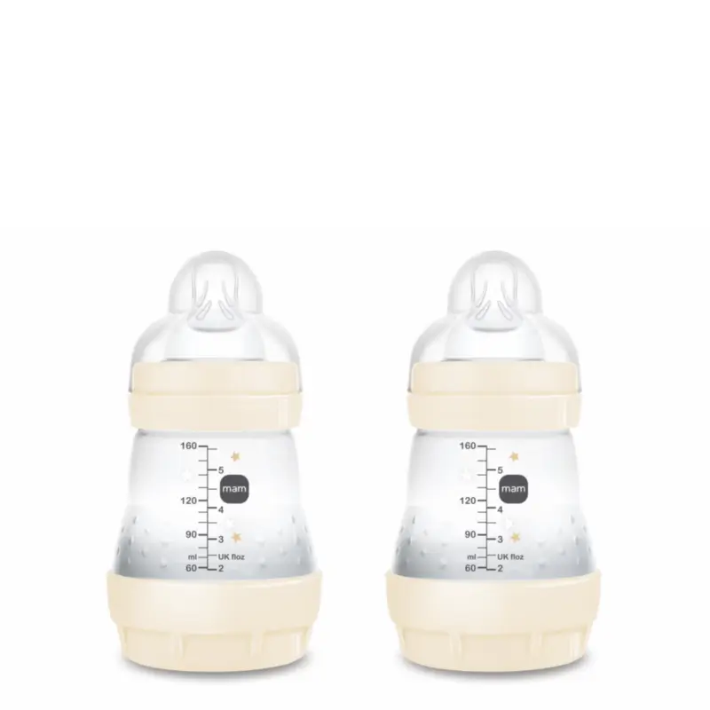 Mam Baby Biberón Easy Start Anticólico Neutro Brillante, 2X160Ml