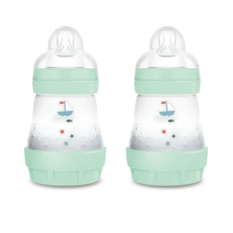 Mam Baby Biberón Easy Start Anticólico Azul Brillante, 2X160Ml