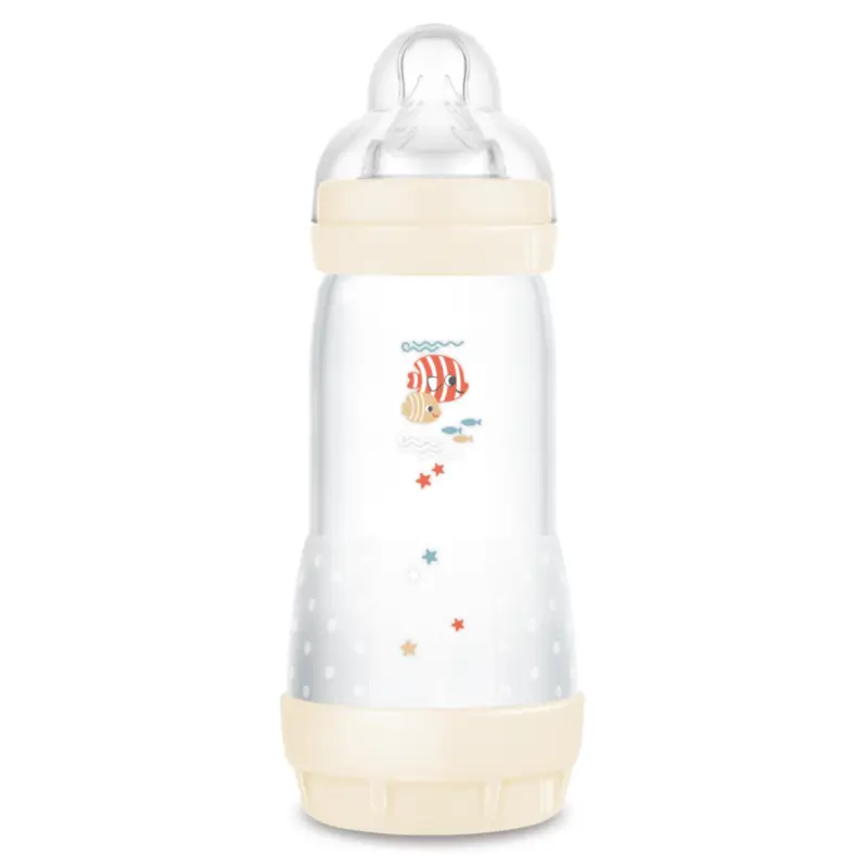Mam Baby Biberón Easy Start Anticólico Neutro Brillante, 320Ml