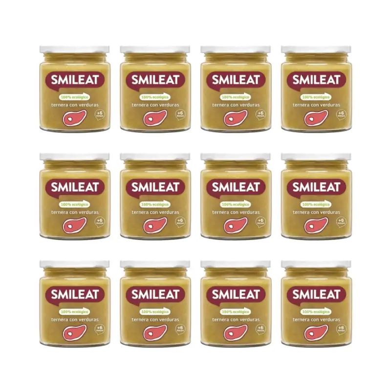 Smileat Tarrito Ternera con Verduras 230 g, pack 12