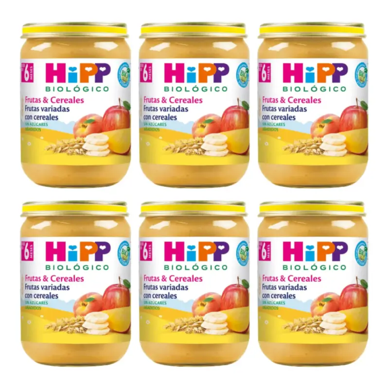 Hipp Bio Tarrito De Frutas Variadas Con Cereales, Pack 6 x 190 G