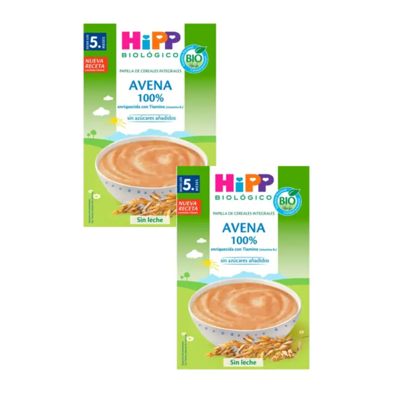 Hipp Avena 100% Papilla De Cereal Bio, Pack 2 x 200 gramos