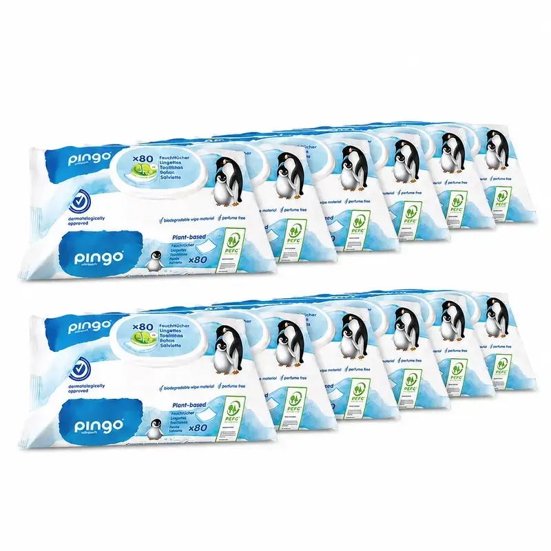 Pingo Toallitas Biodegradables Pack 12 x 80