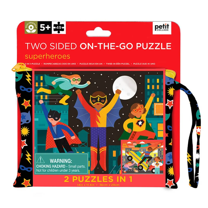 Puzzle 2 en 1 Superheroes - PETIT COLLAGE
